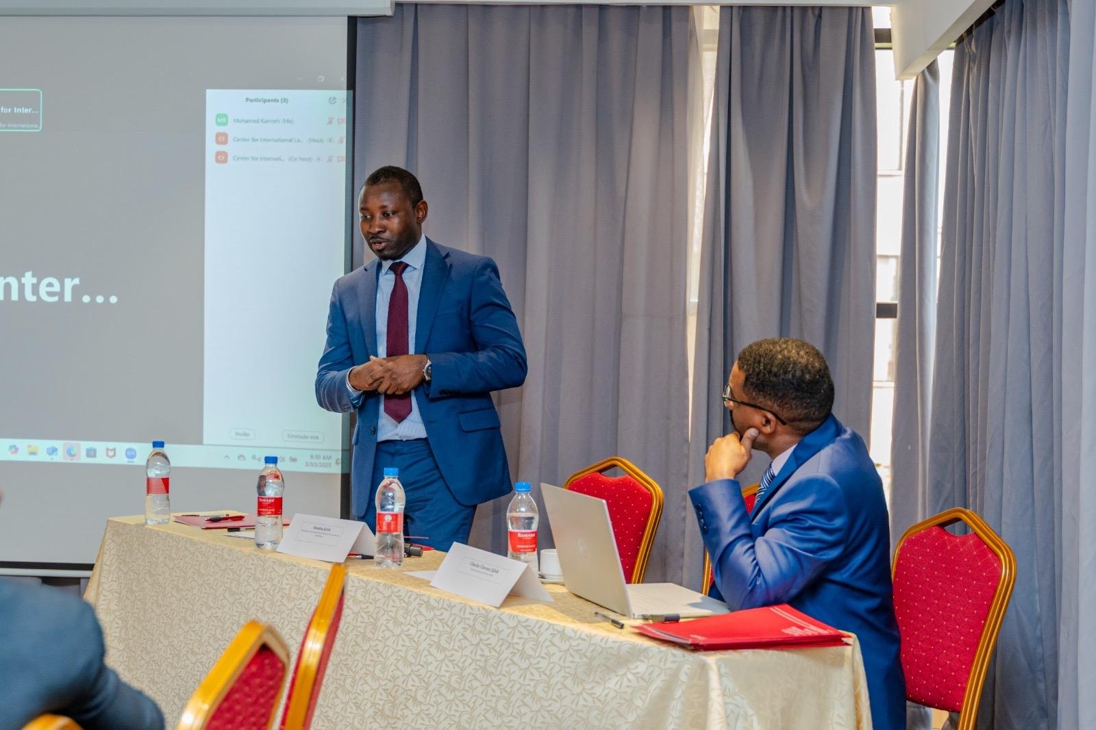 Amadou Jaiteh speaking at a policy forum